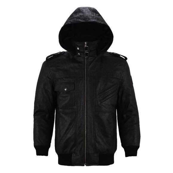 AMJ Lloyd Stylish Black Diamond Original Cowhide Leather Jacket - Picture 9 of 11